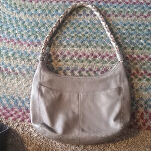 BEAUTIFUL Brighton Gray Leather Hobo Handbag Like New